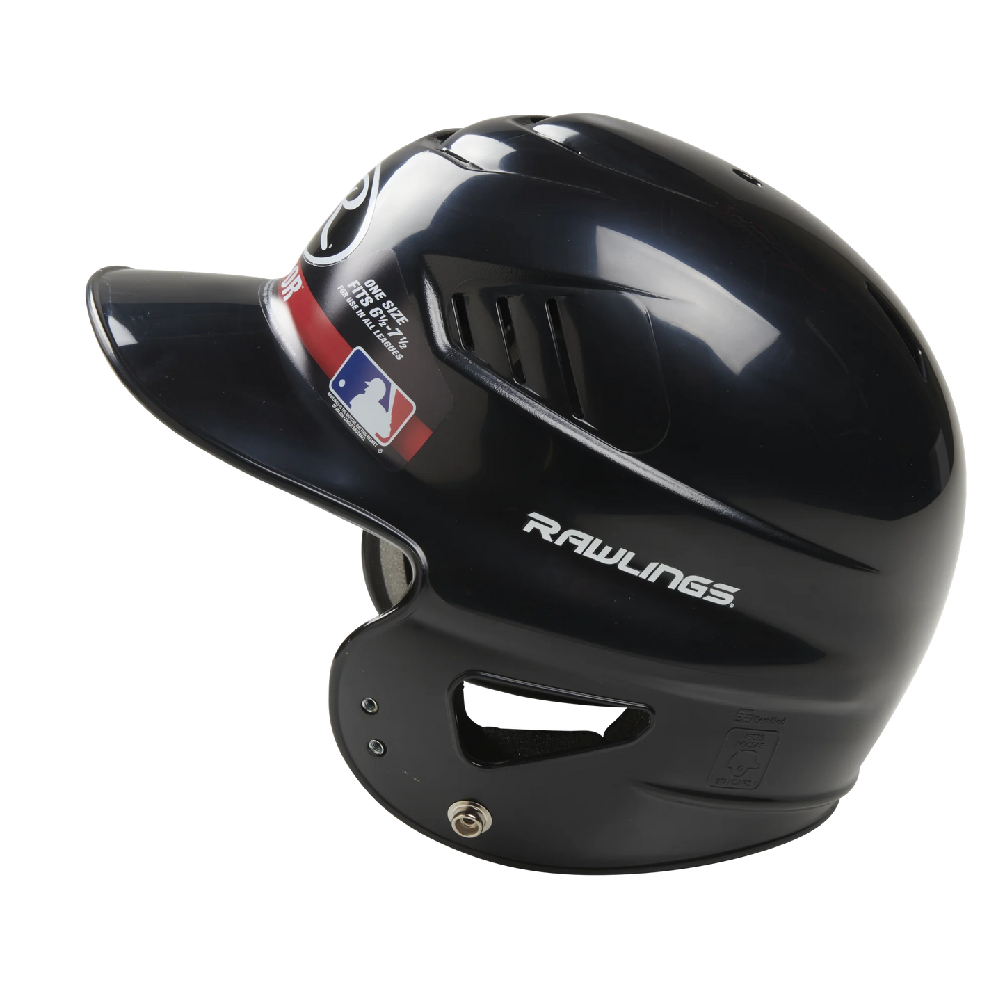 Rawlings | Vapor Youth Baseball Batting Helmet | 6 1/2" - 7 1/2" One Size Fits Most |Black