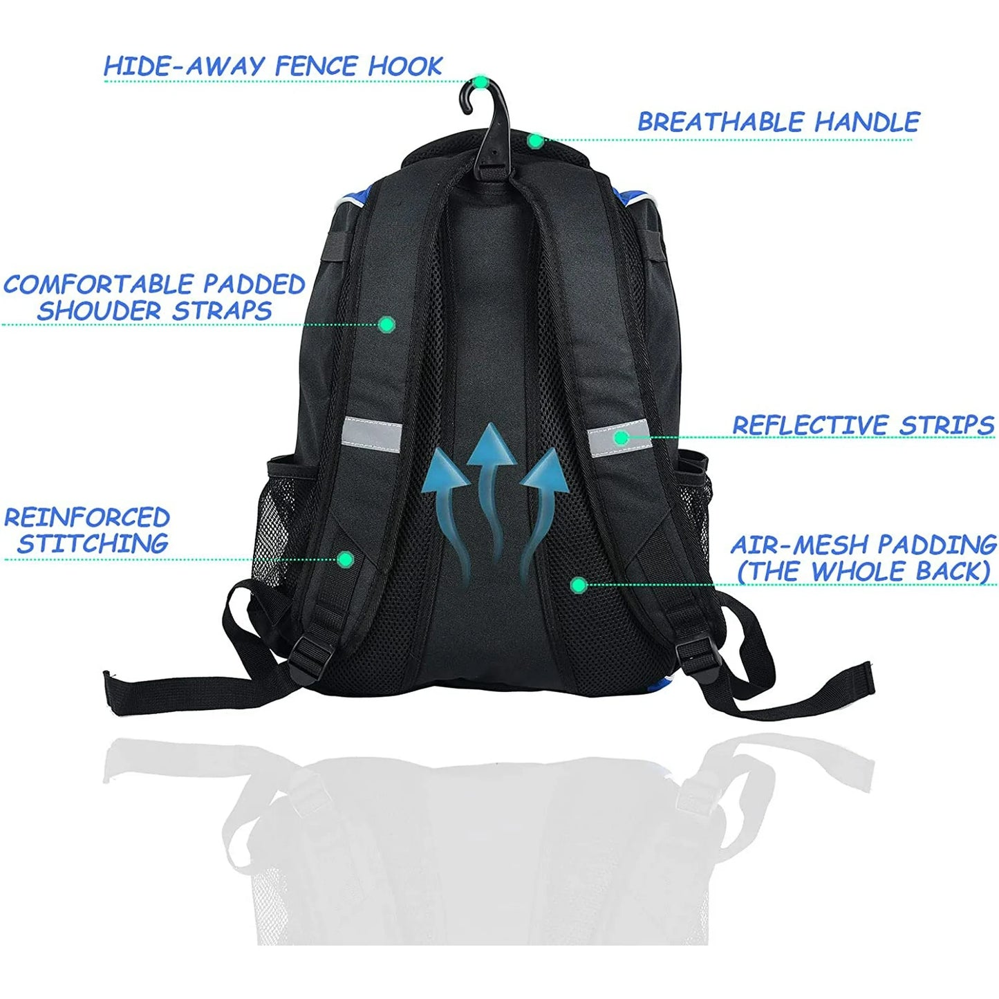 WOLT | Youth Baseball Bag Backpack-Youth Boys Baseball Bat Backpack New Outdoor Sports Equipment Softball Bag Black