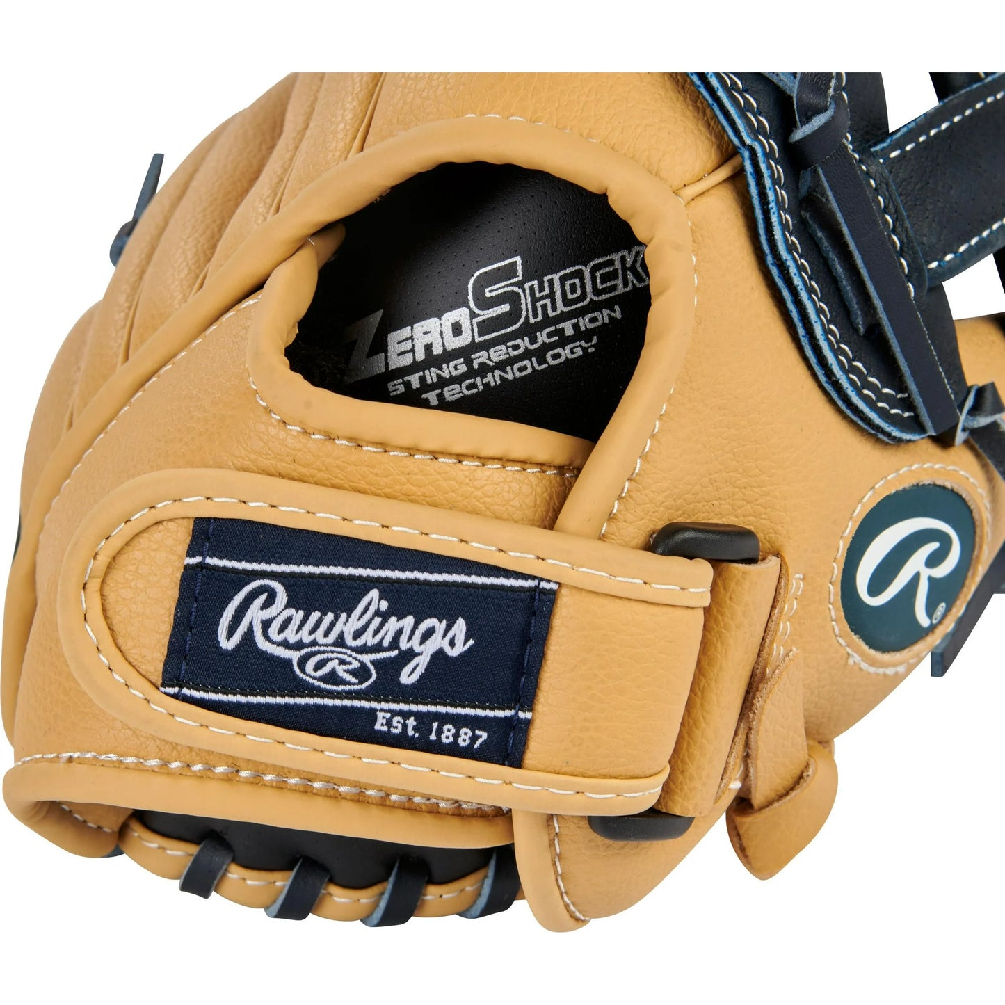 Rawlings Playmaker Series Youth Baseball Glove, CamelNavy, 11.5 inch, Right Hand Throw