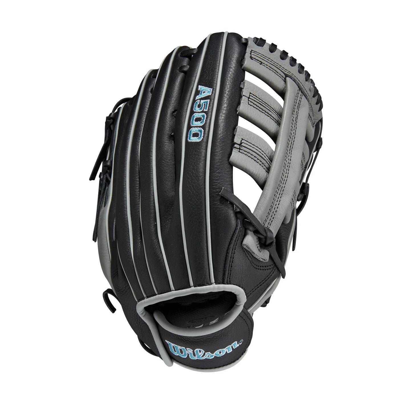 Wilson A500 12.5 BlackGreyTropical Blue Right Hand Throw Baseball Glove