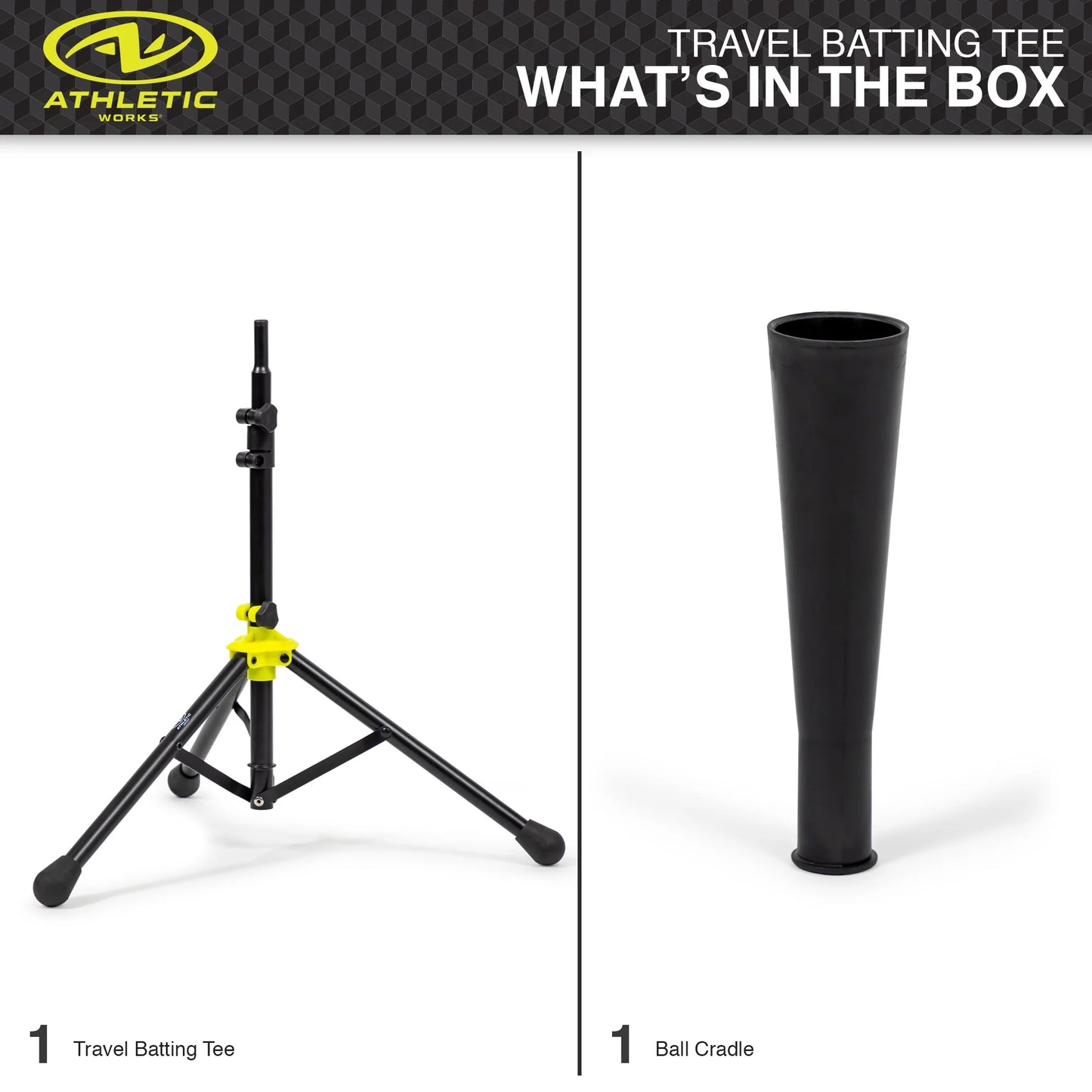 Athletic Works Adjustable Batting Tee for Baseball, Softball & T-Ball Training