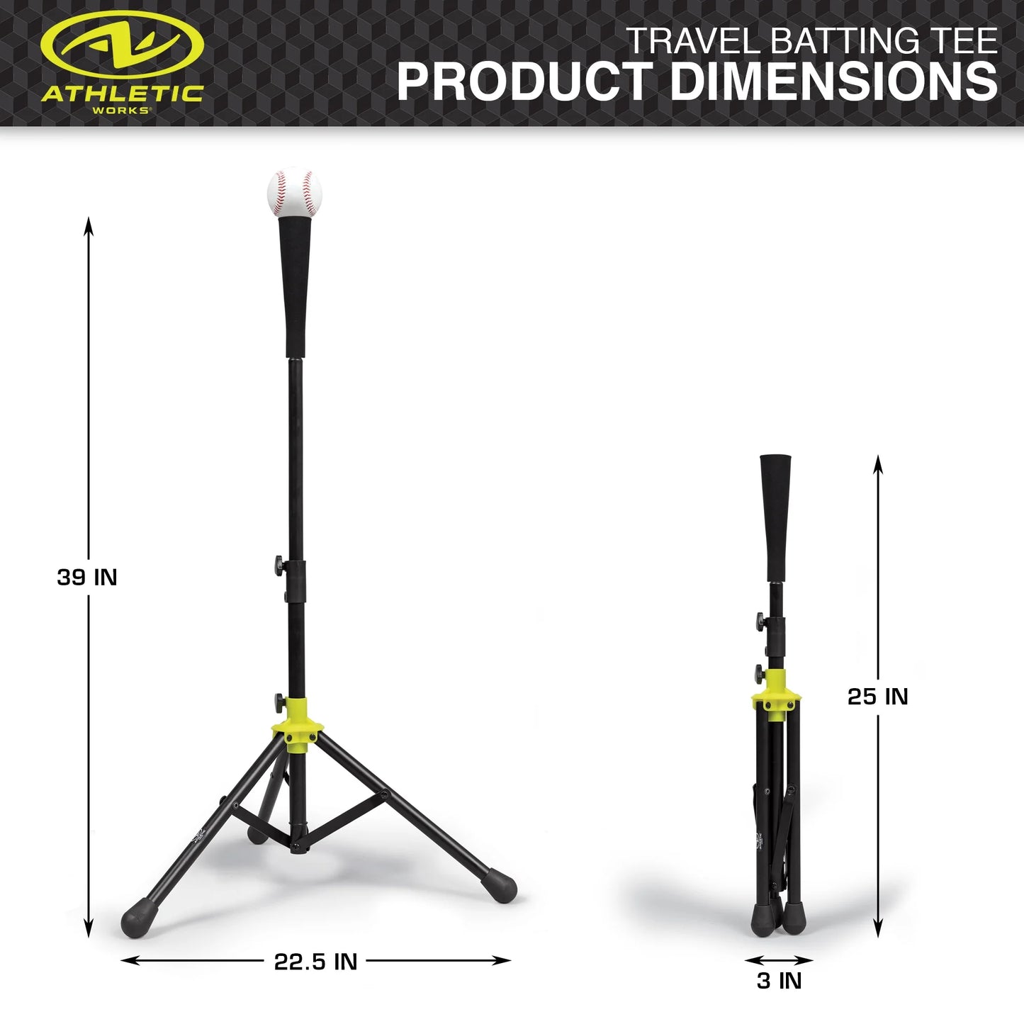 Athletic Works Adjustable Batting Tee for Baseball, Softball & T-Ball Training