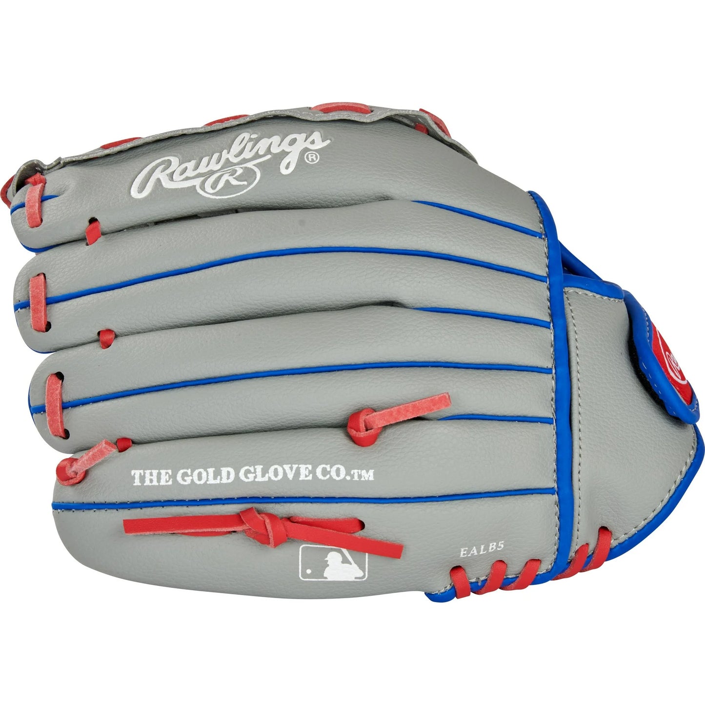 Rawlings Players Series Youth Tball/Baseball Glove, Gray/Blue/Red, 11.5 inch, Right Hand Throw