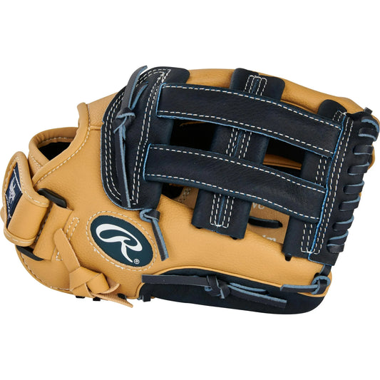 Rawlings Playmaker Series Youth Baseball Glove, CamelNavy, 11.5 inch, Right Hand Throw