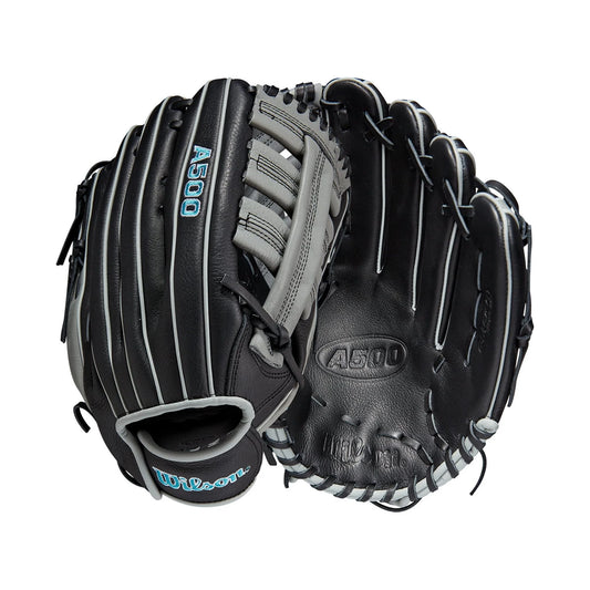 Wilson A500 12.5 BlackGreyTropical Blue Right Hand Throw Baseball Glove