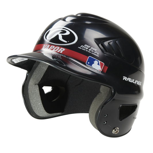 Rawlings | Vapor Youth Baseball Batting Helmet | 6 1/2" - 7 1/2" One Size Fits Most |Black